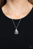 Stormy Shimmer - Pink Teardrop Necklace Paparazzi