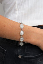 Load image into Gallery viewer, Ms. GLOW-It-All - White Lobster Clasp Silver Bracelet
