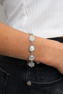 Ms. GLOW-It-All - White Lobster Clasp Silver Bracelet
