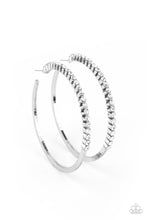 Load image into Gallery viewer, Making Rounds - White Hoop Diamond Silver Earrings
