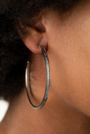 Sultry Shimmer - Black Hoop Earrings