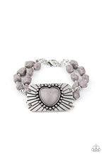 Load image into Gallery viewer, Sandstone Sweetheart - Silver Crackle Heart Bracelet Paparazzi
