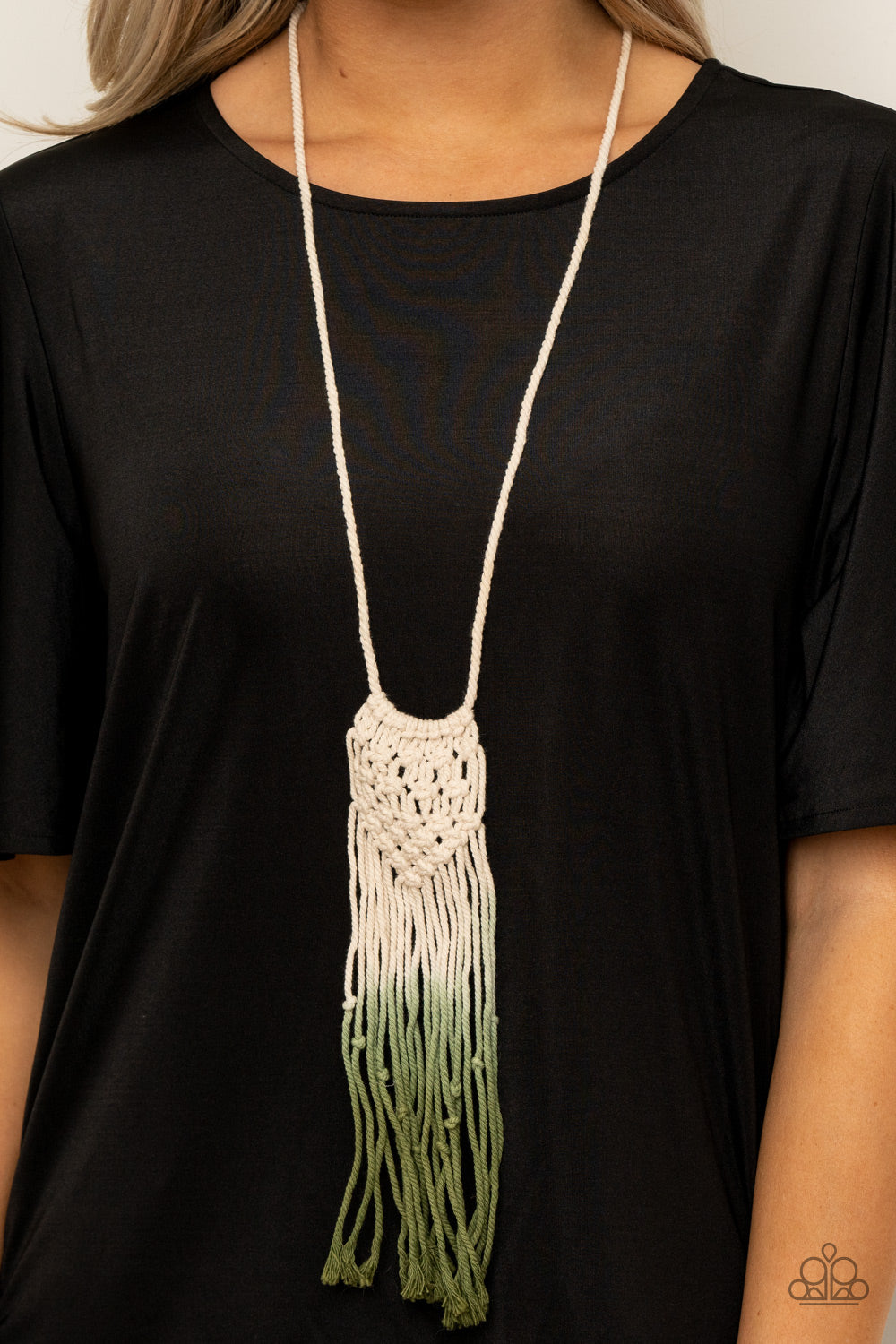 Surfin The Net - Green Macrame Necklace Paparazzi