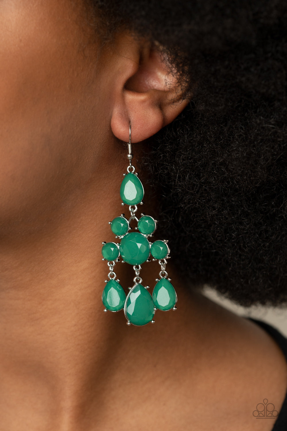 Afterglow Glamour - Green Earrings - Shine With Aloha, LLC