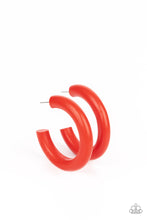 Load image into Gallery viewer, Woodsy Wonder - Red Wooden Hoop Earrings
