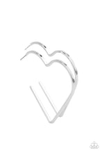Load image into Gallery viewer, I HEART a Rumor - Silver Heart Shaped Hoop Earrings
