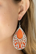 Loud and Proud Orange Teardrop Earrings Paparazzi