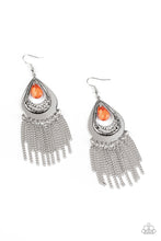 Load image into Gallery viewer, Scattered Storms - Orange Silver Earrings
