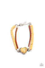 Load image into Gallery viewer, Charmingly Country - Yellow Crackle Bracelet Paparazzi
