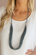 Homespun Artisan - Silver Twine-Like Necklace Paparazzi