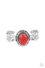 Load image into Gallery viewer, Western Wings Red Crackle Cuff Bracelet

