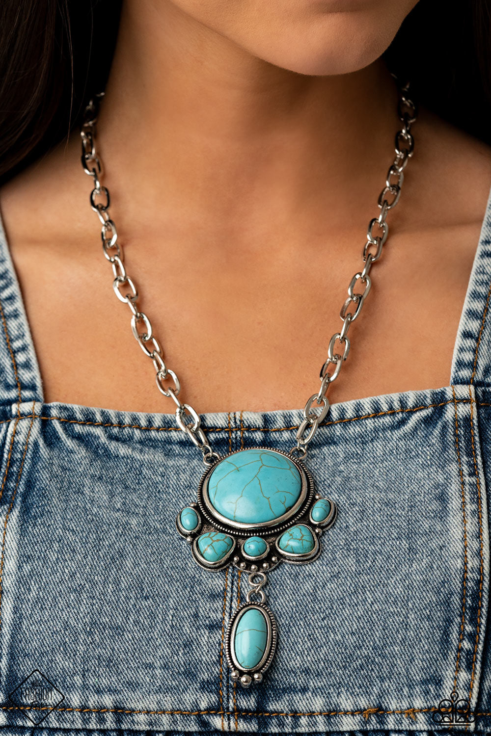 Geographically Gorgeous - Blue Crackle Necklace Paparazzi