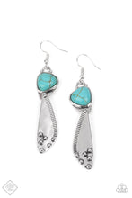 Load image into Gallery viewer, Going-Green Goddess - Blue Crackle Earrings Paparazzi
