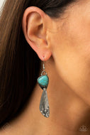 Going-Green Goddess - Blue Crackle Earrings Paparazzi