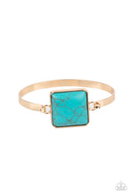 Load image into Gallery viewer, Turning a CORNERSTONE - Gold Blue Crackle Hook Bracelet
