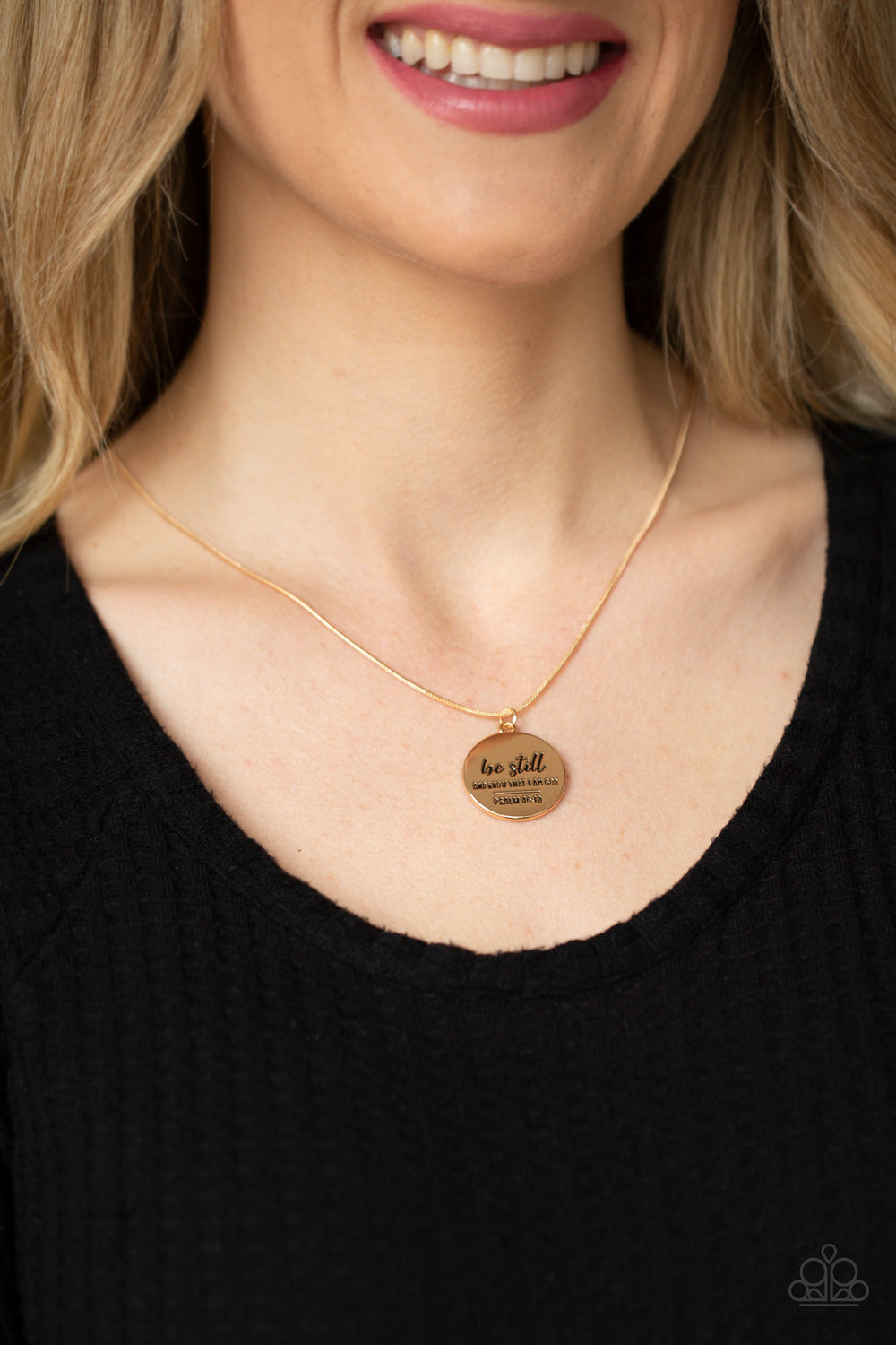 Be Still - Gold Inspirational Necklace Paparazzi