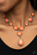 Terrestrial Trailblazer - Orange Crackle Necklace Paparazzi