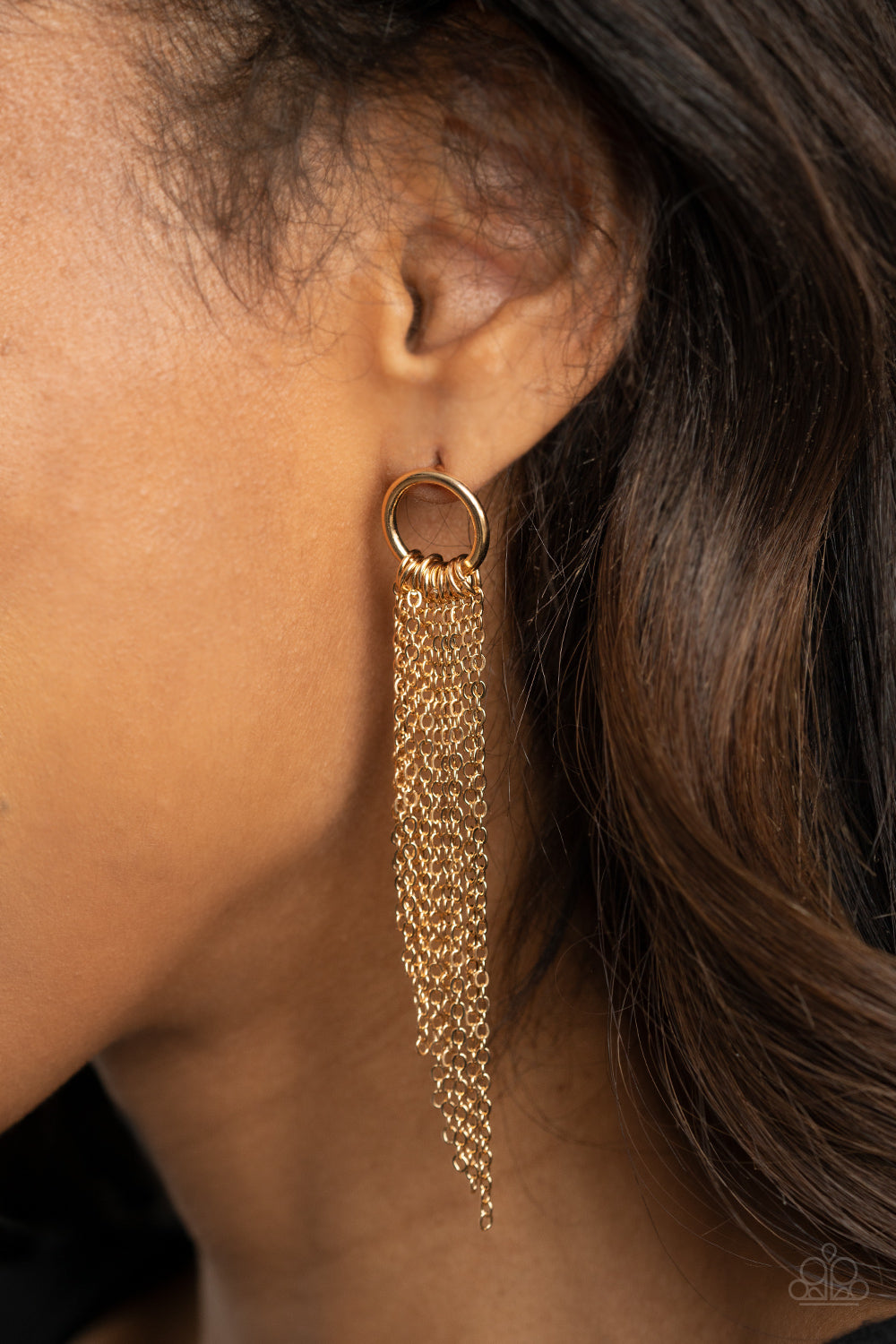 Divinely Dipping - Gold Tassle Earrings Paparazzi