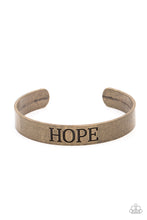 Load image into Gallery viewer, Hope Makes The World Go Round - Brass Cuff Bracelet
