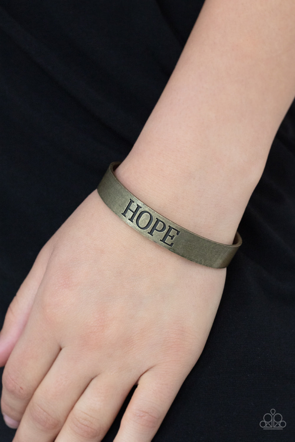 Hope Makes The World Go Round - Brass Cuff Bracelet
