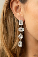 Cosmic Heiress - White Diamond Earrings Paparazzi
