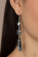 Sophisticated Smolder - Silver Hematite Earrings Paparazzi