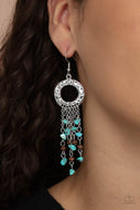 Primal Prestige - Blue Crackle Earrings Paparazzi