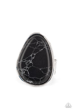 Load image into Gallery viewer, Marble Mecca - Black Crackle White Ring Paparazzi
