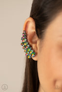 Explosive Elegance Multi-Color Oil Spill Ear Crawler Earrings Paparazzi