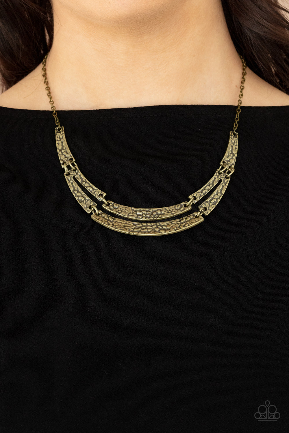 Stick To The ARTIFACTS - Brass Necklace Paparazzi