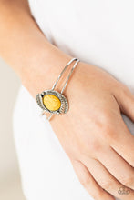 Load image into Gallery viewer, Living Off The BANDLANDS - Yellow Crackle Cuff Bracelet Paparazzi
