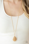 Garden Estate - Gold Flower Necklace Paparazzi