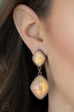 Load image into Gallery viewer, Double Dipping Diamonds - Copper Clip On Earrings Paparazzi
