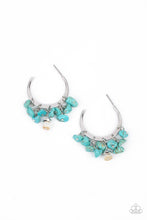 Load image into Gallery viewer, Gorgeously Grounding - Blue Crackle Hoop Earrings Paparazzi
