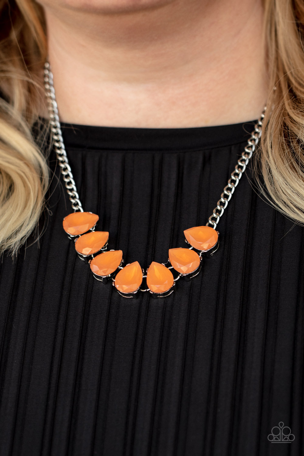 Above The Clouds - Orange Gemstone Necklace Paparazzi