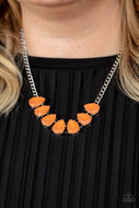 Above The Clouds - Orange Gemstone Necklace Paparazzi