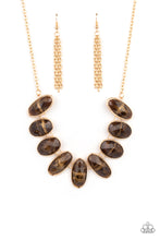 Load image into Gallery viewer, Elliptical Episode - Brown Gemstone Necklace Paparazzi
