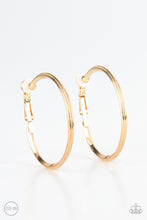 Load image into Gallery viewer, City Classic - Gold Clip-On Hoop Earrings Paparazzi
