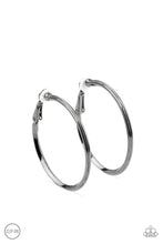 Load image into Gallery viewer, City Classic - Black Clip-On Hoop Earrings
