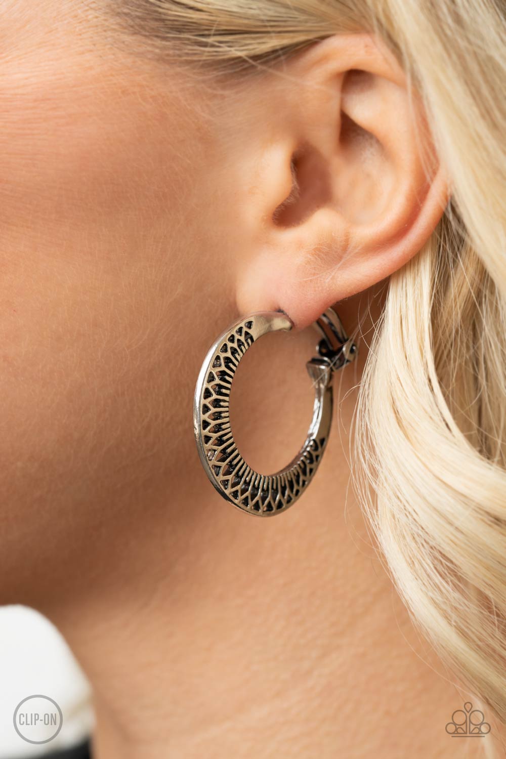 Moon Child Charisma - Silver Clip On Hoop Earrings Paparazzi