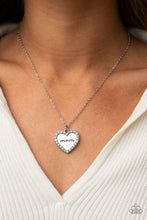 Load image into Gallery viewer, The Real Boss - White Mom Heart Necklace Paparazzi
