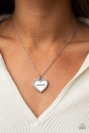 The Real Boss - White Mom Heart Necklace Paparazzi