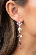 Load image into Gallery viewer, Rock Candy Elegance - Pink Iridescent Earrings Paparazzi
