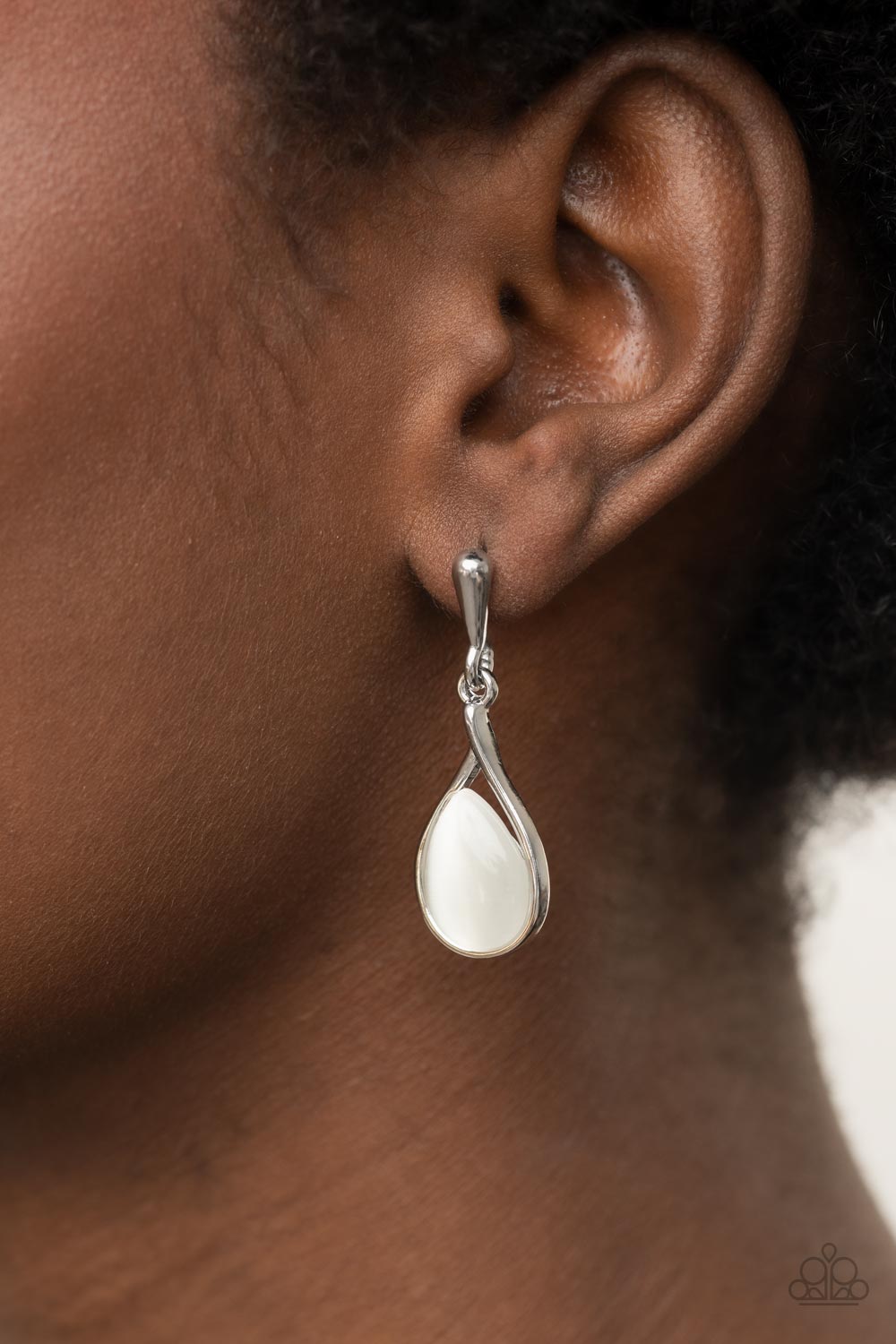 Pampered Glow Up - White Moonstone Earrings Paparazzi