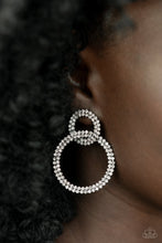 Load image into Gallery viewer, Intensely Icy Black Earrings December 2021 Life of the Party Paparazzi
