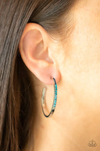 Load image into Gallery viewer, Somewhere Over the OMBRE - Blue Hoop Earrings Paparazzi
