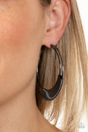 Artisan Attitude - Black Gunmetal Hoop Earrings Paparazzi