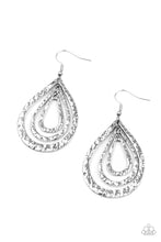 Load image into Gallery viewer, Plains Pathfinder - Silver Teardrop Hammer Earrings Paparazzi
