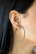 Subtly Sassy - Brass Hoop Clip On Earrings Paparazzi