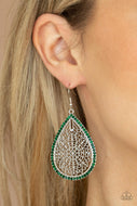 Fleur de Fantasy - Green Earrings Paparazzi